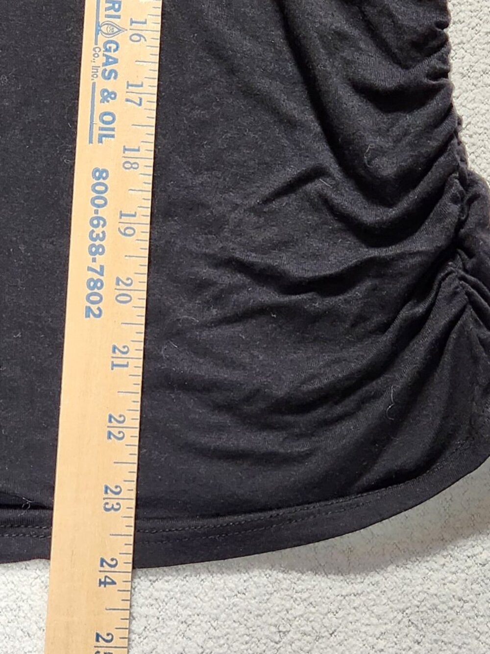 Bebe Sport Black T-Shirt Size L Rhinestone Logo Silver Ruched Side Tee Y2K Glam - Picture 4 of 9
